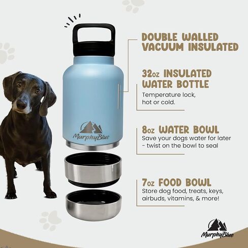 Dog Water Bottle | 32 Oz. Dog Travel Water Bottle | Lid w/Built-in Carabiner | Portable Dog Water Bottle | Portable Dog Water Bowl | Water Bottle for Dogs | Dog Water Bottle Portable in Saudi Arabia