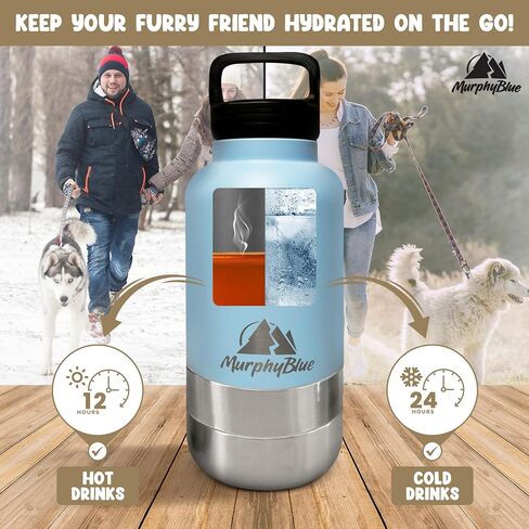 Dog Water Bottle | 32 Oz. Dog Travel Water Bottle | Lid w/Built-in Carabiner | Portable Dog Water Bottle | Portable Dog Water Bowl | Water Bottle for Dogs | Dog Water Bottle Portable in Saudi Arabia