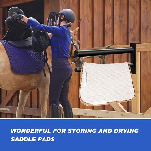 2 Pcs Portable Saddle Rack for Stall Door Wall Mount Saddle Stand with 2 Bars Removable Saddle Holder Saddle Pad Rack Saddle Rack Stand, Black in Saudi Arabia