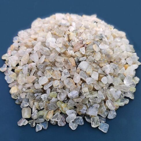 2 Pounds Titanium Crystal Tumbled Chips Stone Crushed Crystal Quartz Irregular Shaped Stones for Home Decorative Stones Vases Plants Succulents Cactus in Saudi Arabia