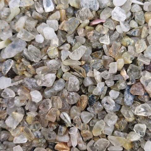 2 Pounds Titanium Crystal Tumbled Chips Stone Crushed Crystal Quartz Irregular Shaped Stones for Home Decorative Stones Vases Plants Succulents Cactus in Saudi Arabia