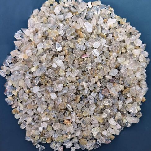 2 Pounds Titanium Crystal Tumbled Chips Stone Crushed Crystal Quartz Irregular Shaped Stones for Home Decorative Stones Vases Plants Succulents Cactus in Saudi Arabia