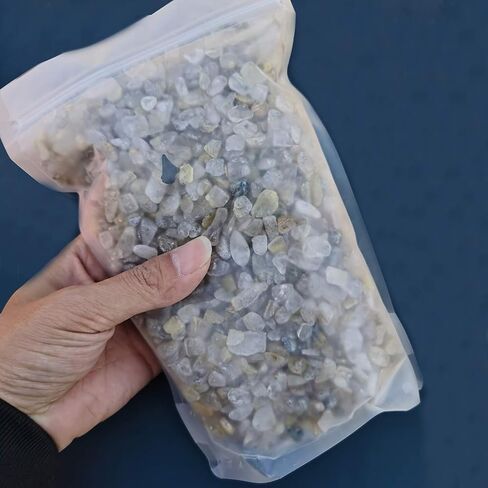 2 Pounds Titanium Crystal Tumbled Chips Stone Crushed Crystal Quartz Irregular Shaped Stones for Home Decorative Stones Vases Plants Succulents Cactus in Saudi Arabia
