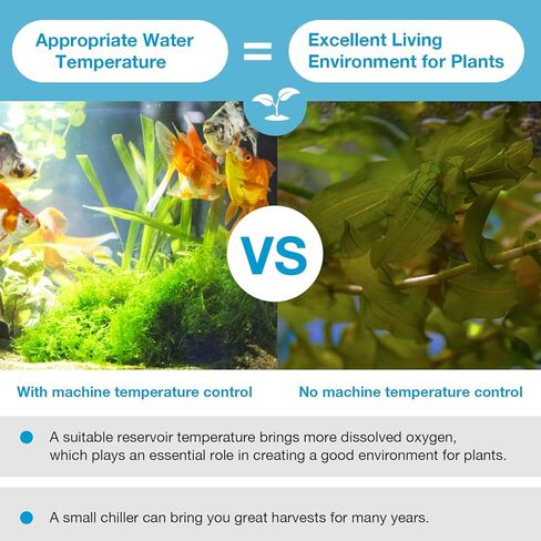 مبرد حوض السمك، 79 جالونًا 1/3 حصان مبرد مياه لنظام الزراعة المائية، نظام تبريد خزان الأسماك لمبرد أكسولوتل لروبيان الشعاب المرجانية، 300 لتر، مع مضخة وفوهات وأطواق. in Kuwait