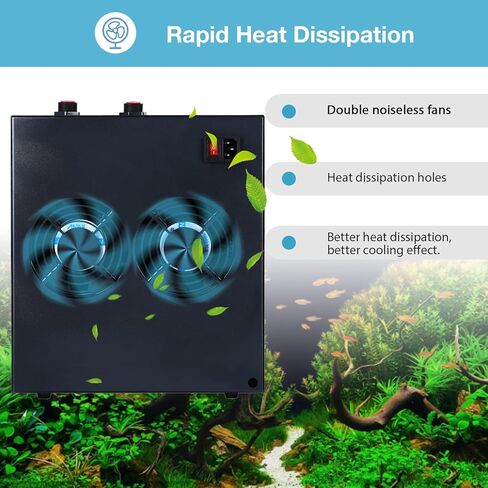 مبرد حوض السمك، 79 جالونًا 1/3 حصان مبرد مياه لنظام الزراعة المائية، نظام تبريد خزان الأسماك لمبرد أكسولوتل لروبيان الشعاب المرجانية، 300 لتر، مع مضخة وفوهات وأطواق. in Kuwait