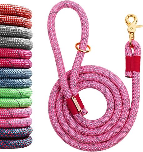 Nylon Rope Dog Leash Reflective, Handmade Braided Strong Dog Leash, Heavy Duty Rope Leash for Medium Large Dogs (5 FT - 3/5" Blue) in Saudi Arabia