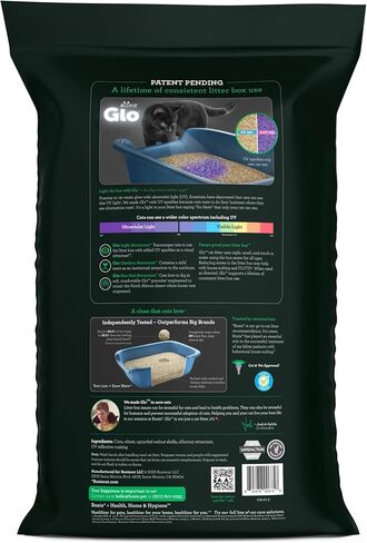 Boxie® Glo™ Natural Attractions 30 Day Odor Control Clumping Corn Cat Litter, 16.5 lb, 99.9% Dust-Free, Plant-Based, Lightweight, Strong Clumping, UV Light Attractant for Litter Box Use in Kuwait