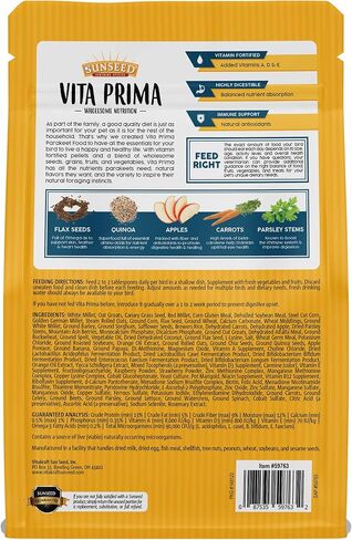 Sunseed Vita Prima Wholesome Nutrition Parakeet Food, 2 LBS in Kuwait