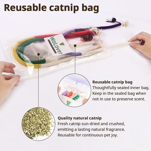 Cat Chew Toy Ropes, 3 Pack Catnip Toys for Teeth Cleaning, Sisal Rope Cat Toy for Indoor Kitten, Interactive Cat Nip Kitty Toys for All Breeds 27.5 Inches (Plus 3 Pack of Catnip) in Saudi Arabia