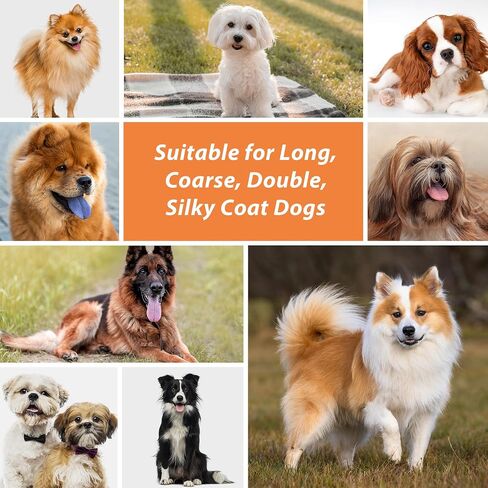 Dog Brush, Pin Brush for Dogs, 27mm Extra Long Pin Brush, Dog Grooming Brush for Shedding, Dog Brush for Long Haired Dogs - Ash Wood Material, Non-Slip Rubber Handle, Round-Tipped Pins in Saudi Arabia