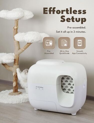 (2024 Premium Version with Mini Mesh) Snow+ Self Cleaning Automatic Litter Box with Zero Odor TiO2 System Automatic Cat Litter Box Self Cleaning for 3.3-20 lbs in Saudi Arabia
