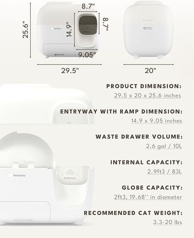 (2024 Premium Version with Mini Mesh) Snow+ Self Cleaning Automatic Litter Box with Zero Odor TiO2 System Automatic Cat Litter Box Self Cleaning for 3.3-20 lbs in Saudi Arabia