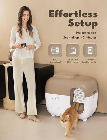 (2024 Premium Version with Mini Mesh) Snow+ Self Cleaning Automatic Litter Box with Zero Odor TiO2 System Automatic Cat Litter Box Self Cleaning for 3.3-20 lbs in Saudi Arabia