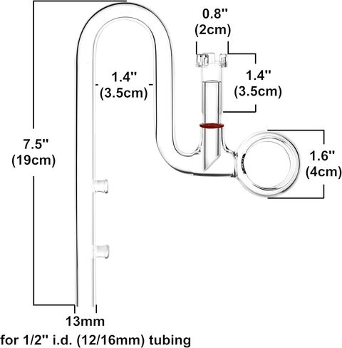 Glass Lily Pipe Spin Outflow with Surface Skimmer for Aquarium Planted Tank (17mm for 16/22mm (5/8'' i.d.) tubing) in Saudi Arabia