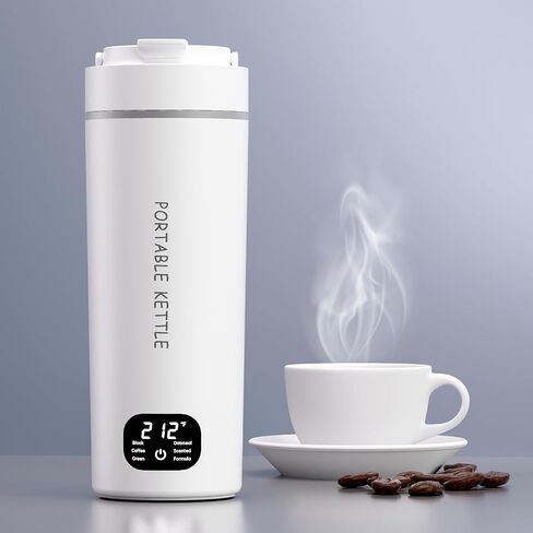 Dual Voltage Portable Electric Kettle Travel Hot Water for Tea, Coffee, 6 Temperature Controls and LCD Display, 316 Stainless Steel and 450ml, Auto Shut Off & Boil Dry Protection in Saudi Arabia