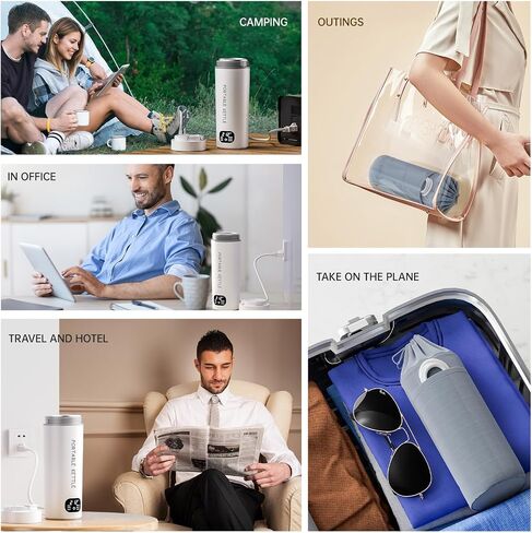 Dual Voltage Portable Electric Kettle Travel Hot Water for Tea, Coffee, 6 Temperature Controls and LCD Display, 316 Stainless Steel and 450ml, Auto Shut Off & Boil Dry Protection in Saudi Arabia
