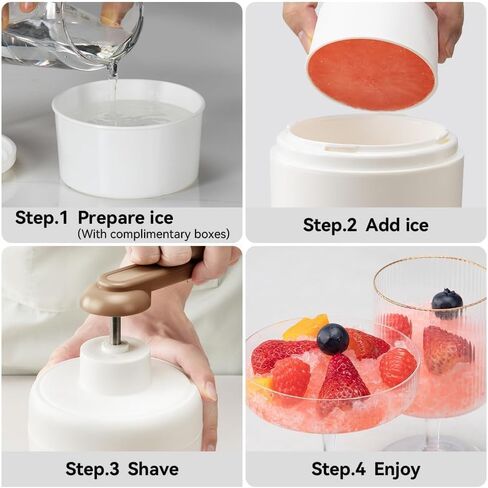 Ice Shaver Manual Snow Cone Machine Protable Shaved Ice Maker Ice Crusher with 2 Ice Boxes (Brown) in Saudi Arabia