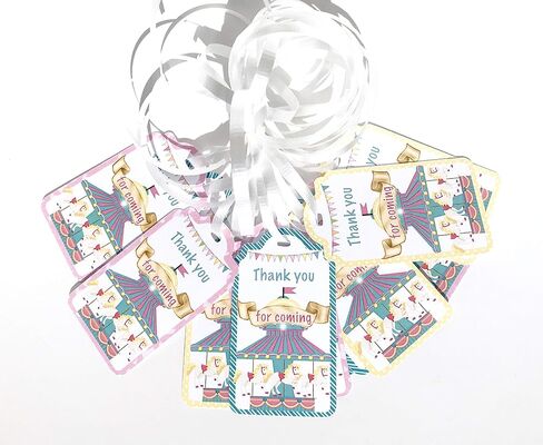 12 بطاقة شكر دائرية - ديكور لعيد الميلاد وحفلة استقبال الطفل - ملصقات مفضلة دوارة - مثالية لاحتفالات الكرنفال والمناسبات وحفلات السيرك - لوازم الحفلات الدوارة الساحرة in Kuwait