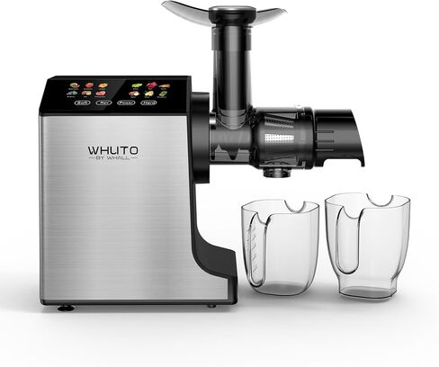Masticating Juicer Machines, Touch Screen Juice Maker, Juice Extractor Machine for Vegetable & Fruit, Electric Juicer with 2 Speed Modes & Quiet Motor, Easy to Clean with Brush, Black in Saudi Arabia