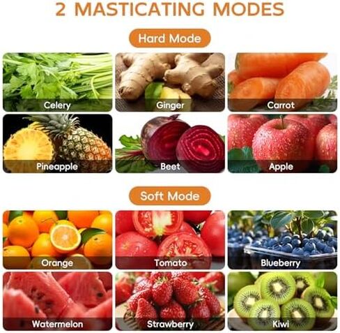 Masticating Juicer Machines, Touch Screen Juice Maker, Juice Extractor Machine for Vegetable & Fruit, Electric Juicer with 2 Speed Modes & Quiet Motor, Easy to Clean with Brush, Black in Saudi Arabia