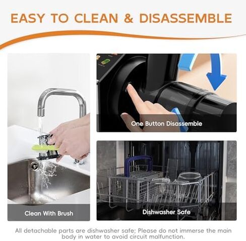 Masticating Juicer Machines, Touch Screen Juice Maker, Juice Extractor Machine for Vegetable & Fruit, Electric Juicer with 2 Speed Modes & Quiet Motor, Easy to Clean with Brush, Black in Saudi Arabia
