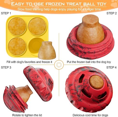 Dog Toys to Keep Them Busy,Frozen Treat Dog Enrichment Toys,Slow Food Training to Relieve Boredom and Stimulating,Dog Puzzle Treat Food Dispensing Ball Toy for Small Medium Large Dogs in Saudi Arabia