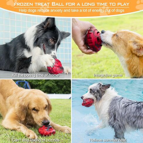 Dog Toys to Keep Them Busy,Frozen Treat Dog Enrichment Toys,Slow Food Training to Relieve Boredom and Stimulating,Dog Puzzle Treat Food Dispensing Ball Toy for Small Medium Large Dogs in Saudi Arabia