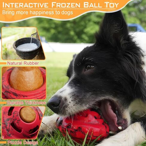Dog Toys to Keep Them Busy,Frozen Treat Dog Enrichment Toys,Slow Food Training to Relieve Boredom and Stimulating,Dog Puzzle Treat Food Dispensing Ball Toy for Small Medium Large Dogs in Saudi Arabia