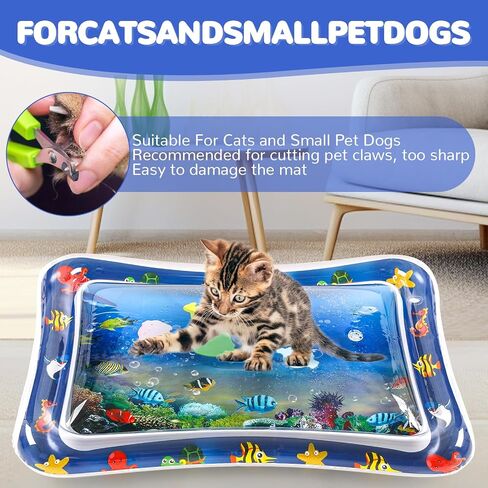 Thickened Water Sensory Play mat for cat, cat Interactive Toys, cat Water mat with Fish, Water Play mat for Cats cat Water Sensory Play mat,cat Cooling mat for Summer (Tropic Fish) in Saudi Arabia