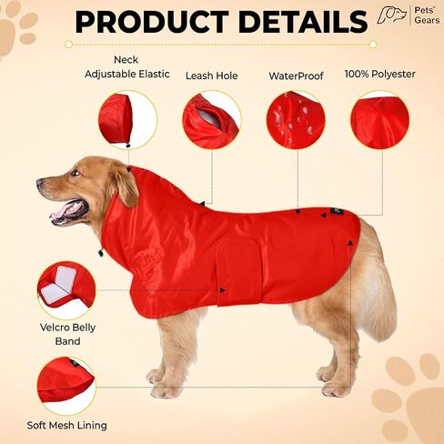 Waterproof Dog Raincoat with Belly Band, Soft Mesh Lining, Leash Hole, Adjustable Neck Elastic, Multi-Colors Rain Jacket for Large, Medium and Small Dogs, Pink- Small in Saudi Arabia