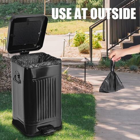 Dog Poop Waste Bag Container Dog Poop Trash Can Outdoors Pet Waste Station with Lid Dog Waste Disposal Container Bin Bucket Hands-Free Pedal Garden Yard Home with 100pc Waste Bags, Black in Saudi Arabia