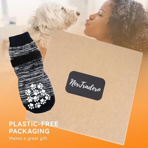 3 Pairs Anti-Slip Dog Socks with Adjustable Straps, Paw Protector Socks with Strong Sole Grips, Traction Aid to Keep Dogs from Slipping on Indoor Hardwood Floors（X-Large Black） in Saudi Arabia