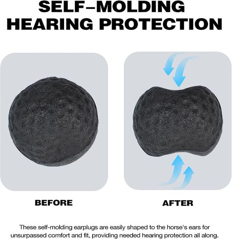 Harrison Howard EaseFit Equestrian Earplugs 4cm Horse Foam Ear Plugs Balls 2 PCS-Navy in Kuwait