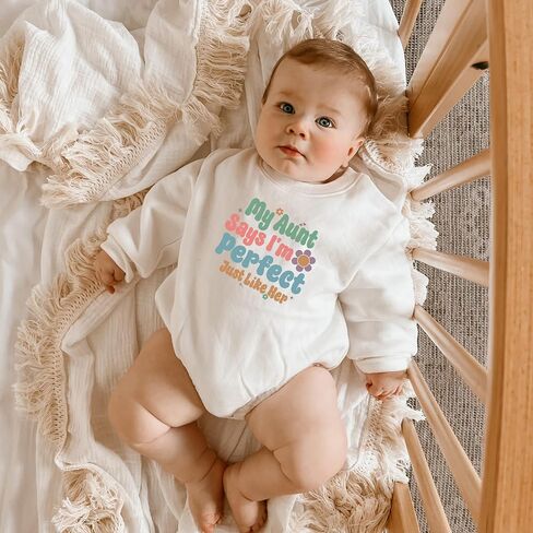 Sometimes I Puke When I Drink Too Much Just Like My Aunt Baby Bodysuit My Aunt Says I'm Perfect Baby Romper (0-6 Months, Black Letter-Short Sleeve Romper) in Saudi Arabia