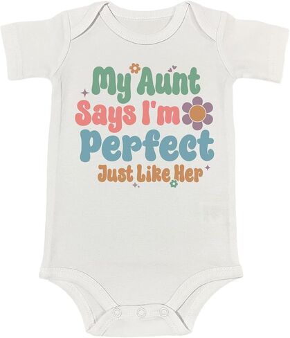Sometimes I Puke When I Drink Too Much Just Like My Aunt Baby Bodysuit My Aunt Says I'm Perfect Baby Romper (0-6 Months, Black Letter-Short Sleeve Romper) in Saudi Arabia