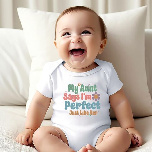 Sometimes I Puke When I Drink Too Much Just Like My Aunt Baby Bodysuit My Aunt Says I'm Perfect Baby Romper (0-6 Months, Black Letter-Short Sleeve Romper) in Saudi Arabia