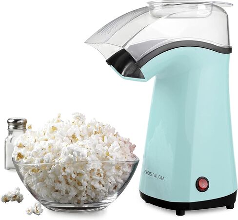 Nostalgia Popcorn Maker, 16-Cup Healthy Hot Air Popcorn Machine, Oil Free, Kernel Measuring Cup and Butter Melting Tray, Aqua in Saudi Arabia