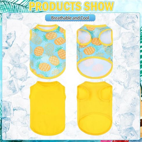 KOOLTAIL Dog Cooling Shirt-2 Pack Dog Cooling Vest Lightweight Sleeveless for Anxiety Relief Sun Protection Quick Dry Dog Summer Clothes Soft Hawaiian T Shirts Outfit for Small Medium Dogs (Pink M) in Saudi Arabia