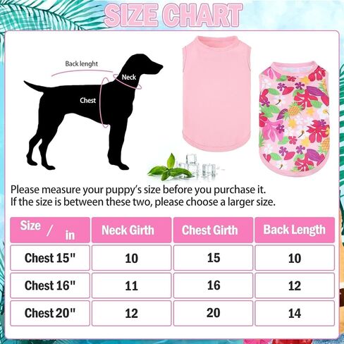 KOOLTAIL Dog Cooling Shirt-2 Pack Dog Cooling Vest Lightweight Sleeveless for Anxiety Relief Sun Protection Quick Dry Dog Summer Clothes Soft Hawaiian T Shirts Outfit for Small Medium Dogs (Pink M) in Saudi Arabia