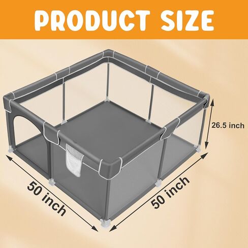 Whelping Box for Dogs, 50''x50''x26.5'', Sturdy Dog Playpen with Tear-Resistant Transparent Mesh Fabric, Include Sterile Mucus Extractor Catheter in Saudi Arabia
