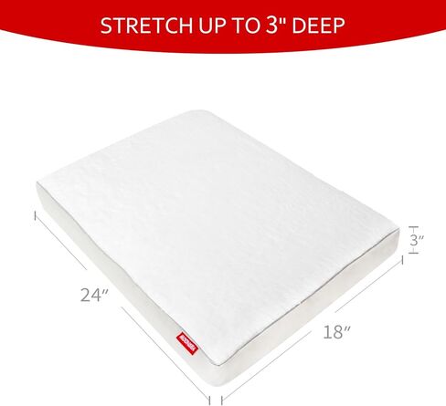 غطاء سرير للكلاب الصغيرة مزود بسحاب، مقاس 60.96 سم طولًا × 45.72 سم عرضًا × 7.62 سم ​​ارتفاعًا، أغطية سرير قطيفة مقاومة للماء للكلاب، قابلة للغسل، غطاء سرير للحيوانات الأليفة مزود بقاعدة مضادة للانزلاق، أبيض in Kuwait