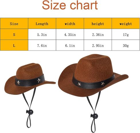 Dog Cowboy Hat with Star Decoration Dog Cowboy Costume for Small Pet Dogs Cat Cowboy Hat with Bandana Scarf Set Party Accessories (Brown, Small) in Saudi Arabia