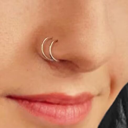 4.5mm 24 GA Sterling Silver Double Tragus Elbrow Rock Snug Daith Ring Hoop for Single Piercing Spiral Twist Nose Hoop for Women Girls (Sterling Silver 925 | 24 GA, 4.5mm | Left Side) in Kuwait
