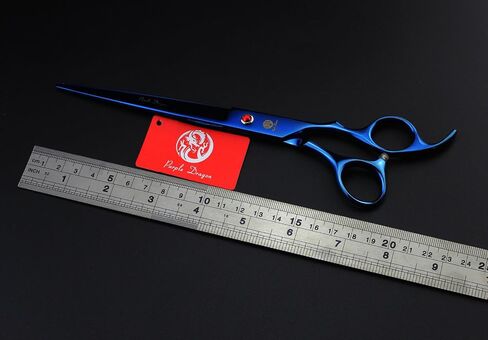 Purple Dragon 8.0 inch Professional Pet Grooming Scissors,Dog Straight Shear, Thinning/Blending Scissor & 2 PCS Curved Shear with Bag (Purple) in Saudi Arabia