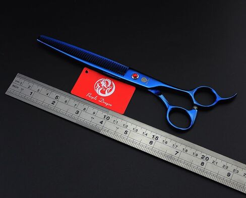 Purple Dragon 8.0 inch Professional Pet Grooming Scissors,Dog Straight Shear, Thinning/Blending Scissor & 2 PCS Curved Shear with Bag (Purple) in Saudi Arabia