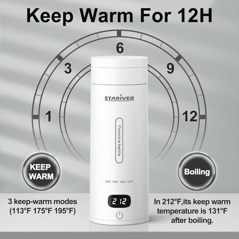 Portable Electric Kettle, Small Travel Electric Kettle for Travel & Business, Mini Hot Water Boiler with 4 Temperature Keep-warm, 304 Stainless Steel Auto Shut-Off and Boil Dry Protection in Saudi Arabia