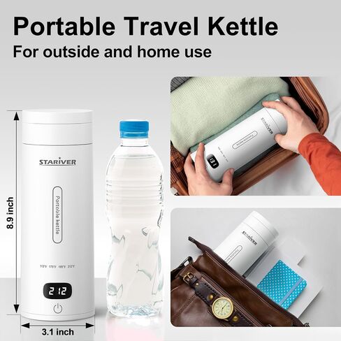 Portable Electric Kettle, Small Travel Electric Kettle for Travel & Business, Mini Hot Water Boiler with 4 Temperature Keep-warm, 304 Stainless Steel Auto Shut-Off and Boil Dry Protection in Saudi Arabia