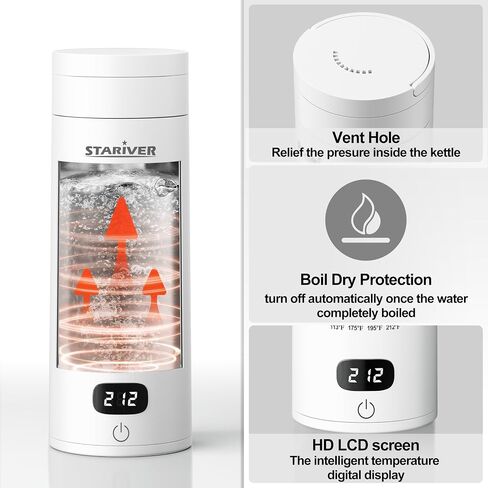 Portable Electric Kettle, Small Travel Electric Kettle for Travel & Business, Mini Hot Water Boiler with 4 Temperature Keep-warm, 304 Stainless Steel Auto Shut-Off and Boil Dry Protection in Saudi Arabia