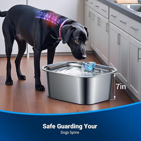 Dog Water Fountain for Large Dogs, Stainless Steel Dog Water Fountain, 3 Gallons Pet Fountain with 4pack Filters, Extra Big Dog Water Bowl Dispenser Inside, Cat Drinking Bowls, Quiet Pump in Saudi Arabia