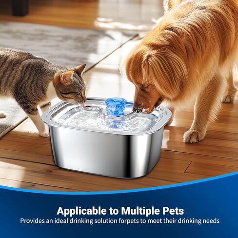 Dog Water Fountain for Large Dogs, Stainless Steel Dog Water Fountain, 3 Gallons Pet Fountain with 4pack Filters, Extra Big Dog Water Bowl Dispenser Inside, Cat Drinking Bowls, Quiet Pump in Saudi Arabia